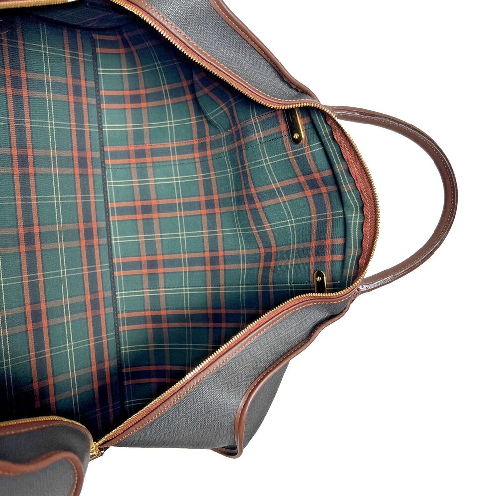 Dunhill Boston Weekender Bag Leather  & Coated Canvas-Luggage Tag & Lock/key - Picture 13 of 15